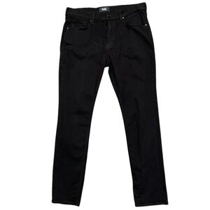 PAIGE W33” black shadow Federal slim cut straight leg stretch jeans zip up